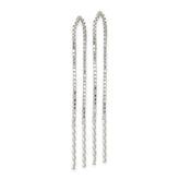 Sterling Silver Polished Twisted Spiral Bar Threader Earrings